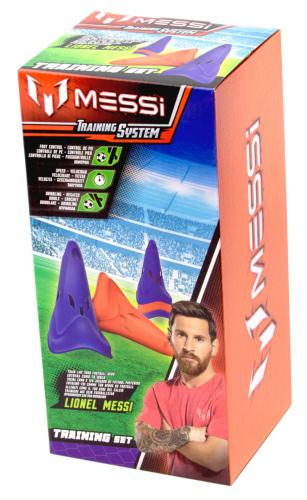 Messi Fußball Training System Set 2 faltbare Tore mit Ball und 5 Pylonen Kegel 
