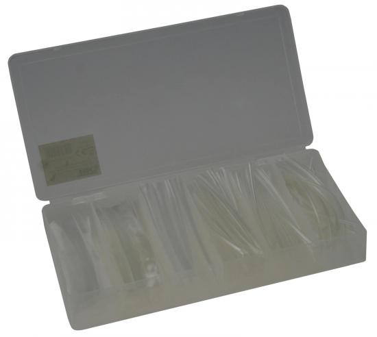 Schrumpfschlauch Set 100 teilig in Box - Farbe: transparent