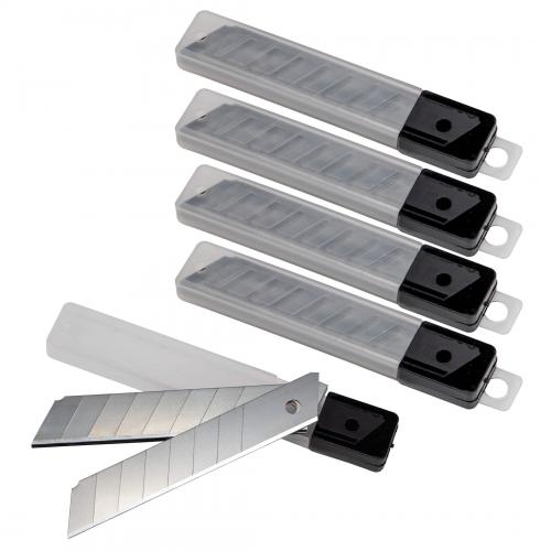 Cuttermesser Ersatz Abbrechklingen 18mm (50 Stück) im Köcher