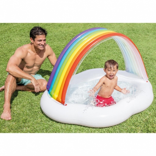 Intex Planschbecken Baby Pool Regenbogen mit Sonnenschutz