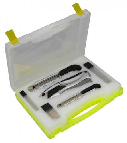 Cuttermesser Teppichmesser Trapezklingen Abbrechklingen Set im Koffer