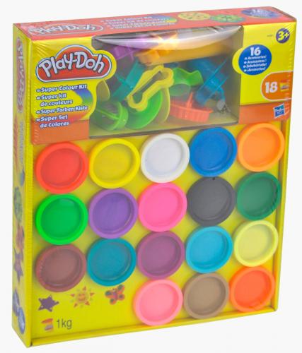 Play-Doh Knete Super Farben Kiste 1kg Kinderknete und Zubehör