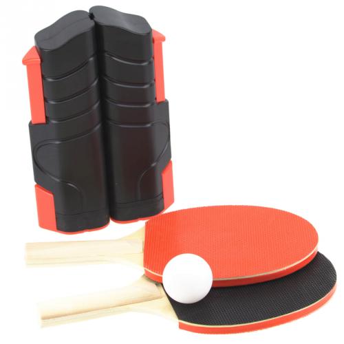 Mobiles Tischtennis Set Netz ausziehbar mit Schläger und Ball