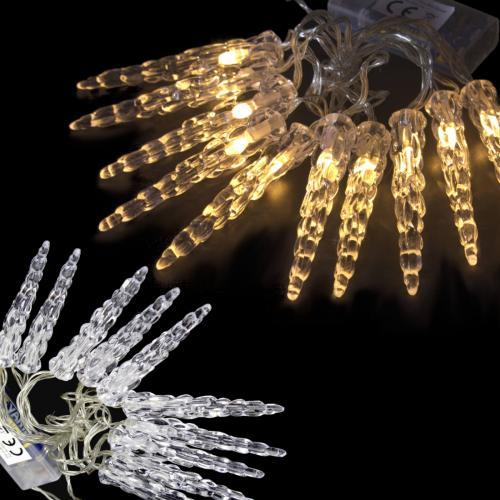 LED Eiszapfen Lichterkette warmweiß