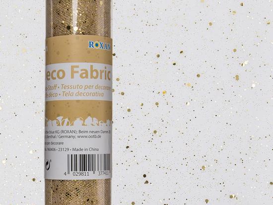 Dekostoff 5m - Dekor: goldene Pailletten