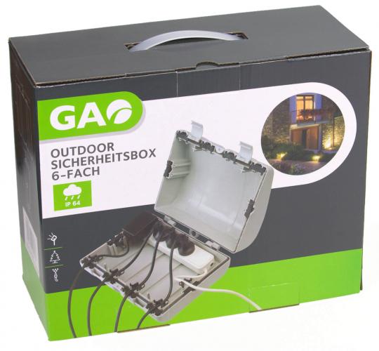 GAO Outdoor Sicherheitsbox 6-fach Kabel Schutzbox IP64