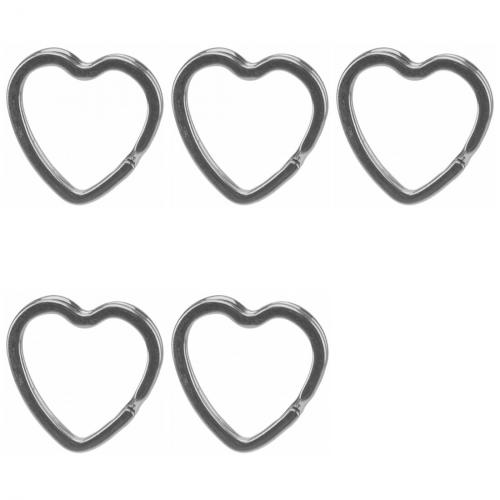 5 x Schl�sselring - Form: Herz - Farbe: silber
