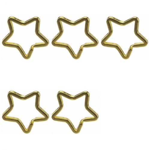 5 x Schl�sselring - Form: Stern - Farbe: gold