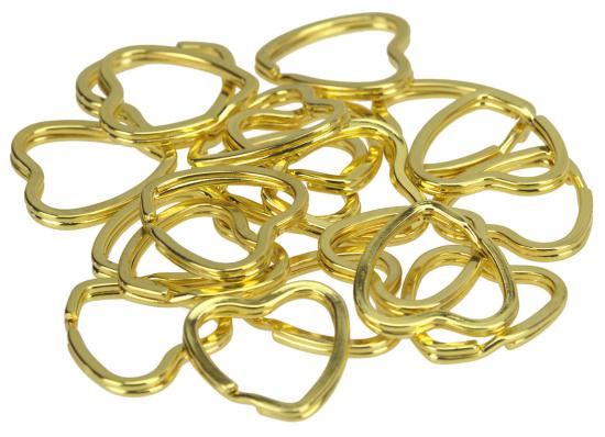 20 x Schl�sselring - Form: Herz - Farbe: gold