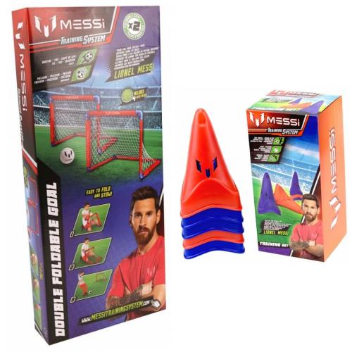 Messi Training System Set 2 faltbare Tore mit Ball und 5 Pylonen Kegel