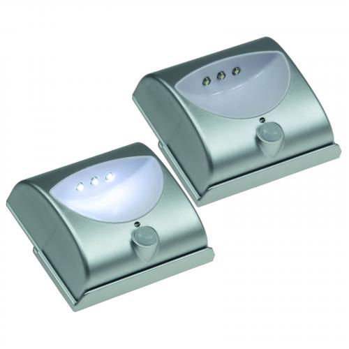 2er Set LED Treppenstufen Beleuchtung mit Bewegungsmelder, Batteriebetrieb