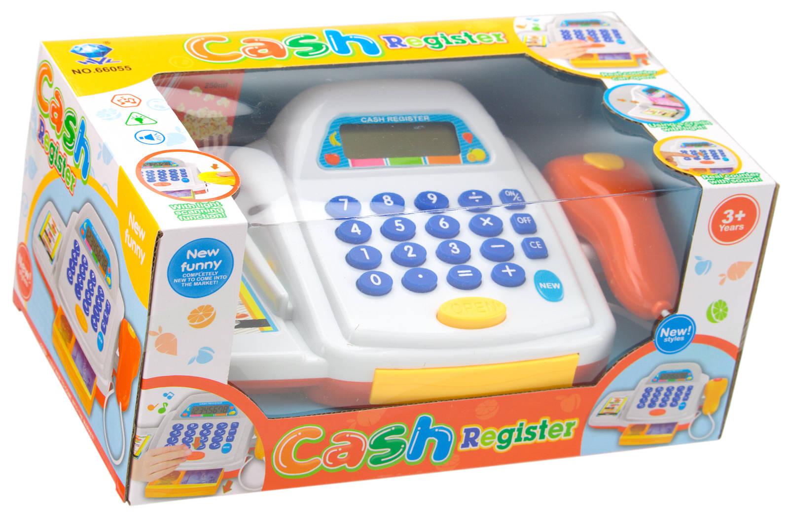 Kinderkasse Kinder Kaufladen Kasse mit Scanner Kreditkarte Spielgeld Zubehör Reg 