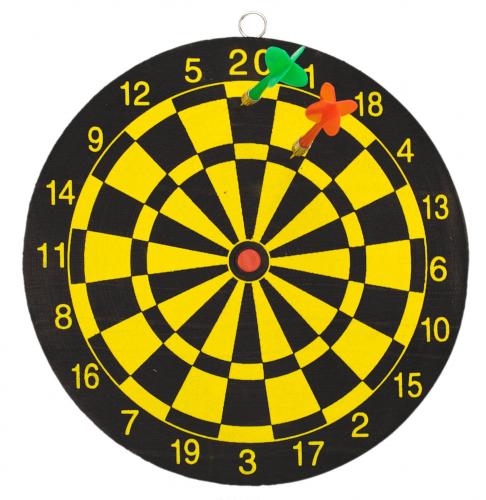 Dartspiel Dartscheibe mit zwei Dart Pfeilen