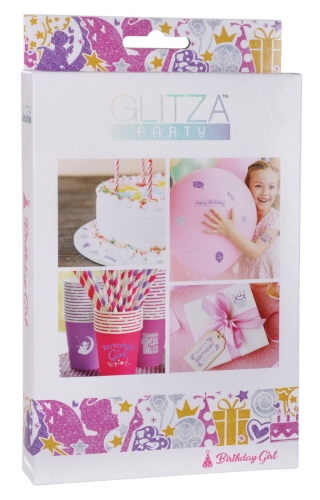 Glitza Party Geburtstag Starter Set - Ausführung: Birthday Girl
