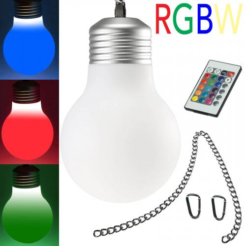 Design Hängeleuchte Glühbirne mit Farbwechsel LED Leuchtmittel RGBW und Fernbedienung