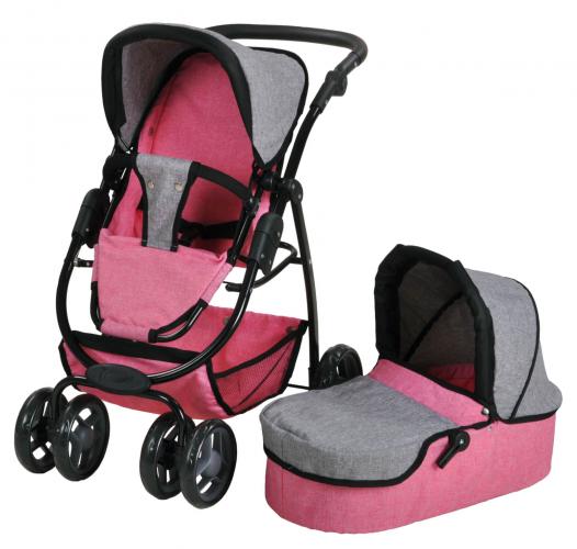 Knorrtoys Kombi Puppenwagen Coco jeans Pink