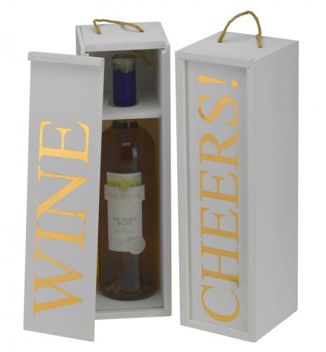 2er Set Wein Geschenkbox - Farbe: weiss