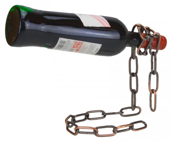 Weinflaschenhalter Kette Wein Flaschenhalter freistehend bronzefarben