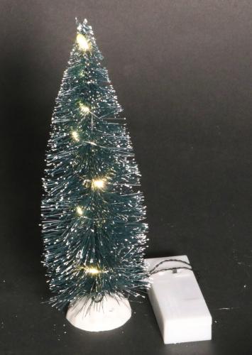 Deko Schneetanne 22cm mit LED Lichterkette - Lichterkette: warmweiß