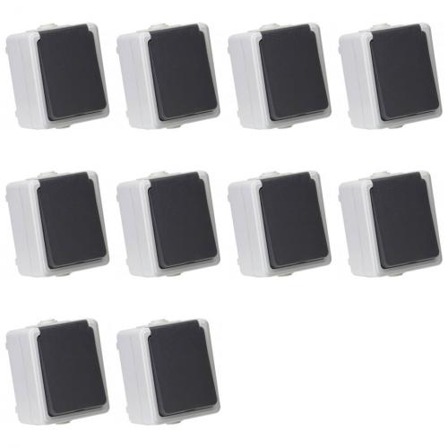 TAFF Feuchtraum Steckdose spritzwassergeschtzt IP44 Aufputz 10er Set