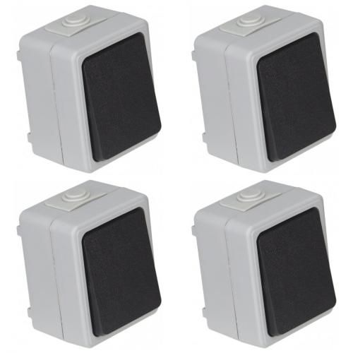 TAFF Feuchtraum Wechselschalter IP44 Aufputz 4er Set