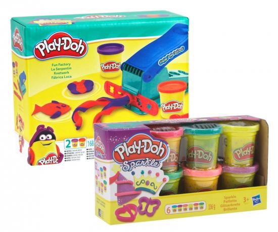 Play-Doh Knetwerk Fun Factory Knetpresse mit Glitzerknete im Set