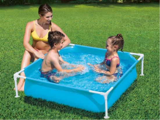 Summer Waves Planschbecken Kinder Rahmen Pool blau