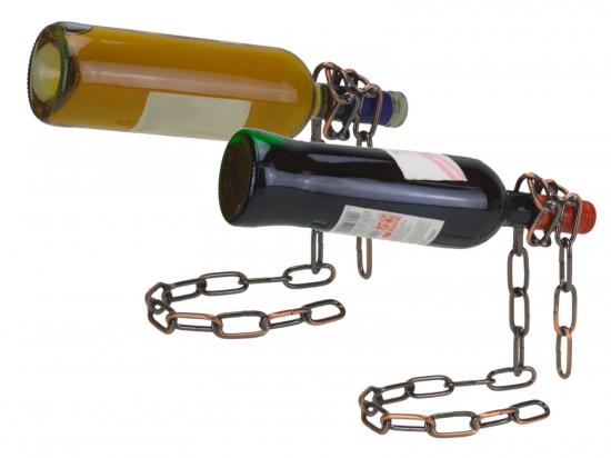 2er Set Weinflaschenhalter Kette Wein Flaschenhalter bronzefarben
