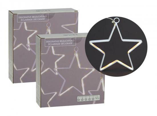 2er Set LED Sternen Girlande je 75 LEDs warmwei