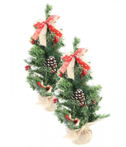 2er Set fertig geschmckter dekorierter knstlicher Tannenbaum