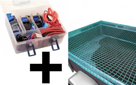 Ladungssicherung Spanngurte Set mit Anhngernetz 2,5m x 3,5m