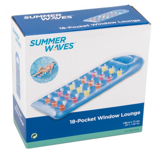Summer Waves Luftmatratze mit Fenster - Farbe: Blau