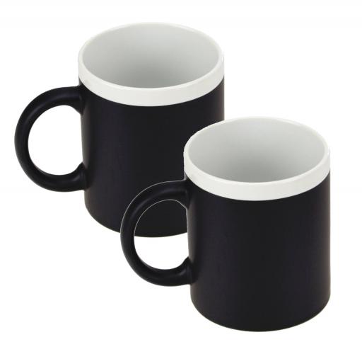 2er Set beschreibbare Memo Kreide Kaffee Tasse - Farbe: weiss