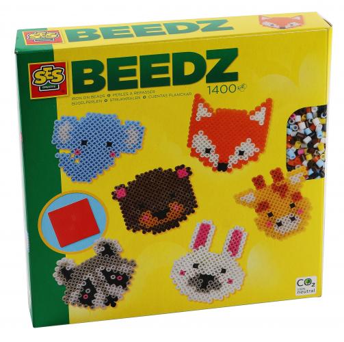 SES Beedz Bgelperlen Set se Tiere mit Stiftplatte