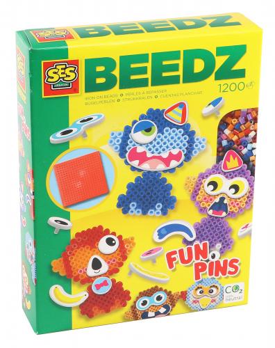 SES Creative Beedz B�gelperlen FunPins 1200 Perlen Kreativset Kinder ab 5 Jahren