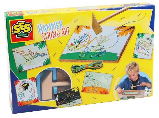 Hmmerchen string Art Dinos Hammer Nagelbild