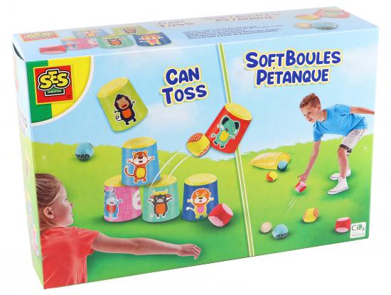 SES Kinder 2-in-1 Dosenwerfen und Petanque Outdoor Spielset