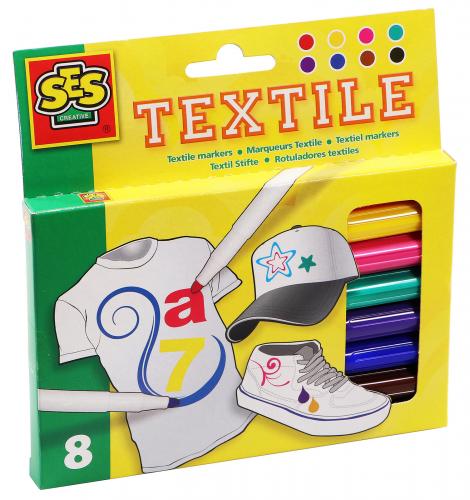 SES Textilstifte 8er-Pack Farbstifte für Textilien