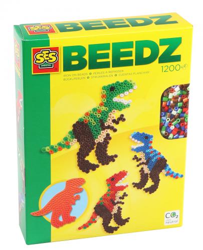 SES Creative Bgelperlen Set T-Rex Dino Stiftplatte
