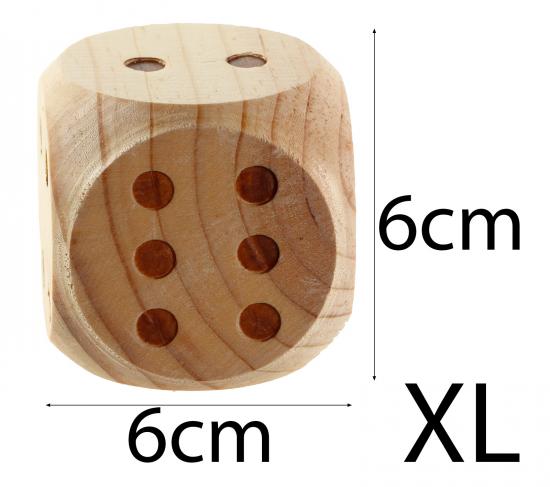5 Stück XL Holzwürfel 6x6cm Würfel