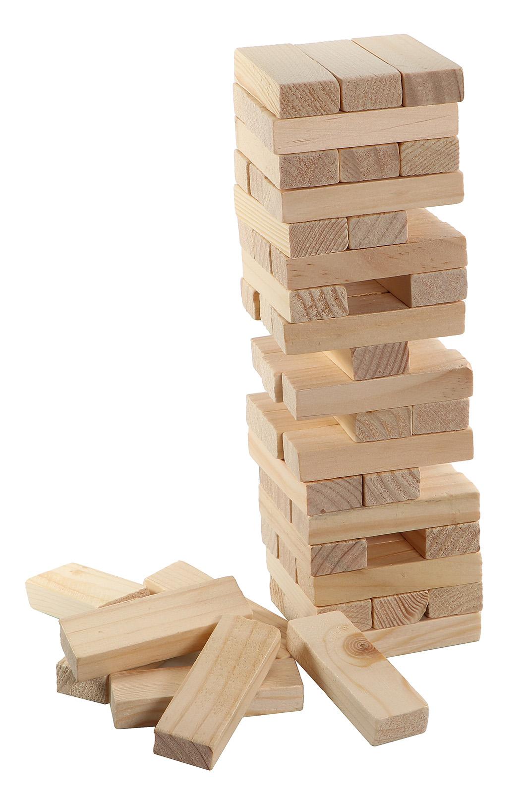 Holz Wackelturm bunt Würfelspiel Holzspielzeug Geschicklichkeitsspiel Stapelturm 