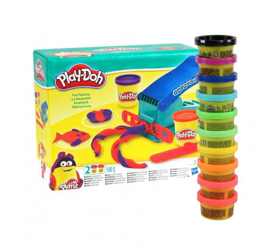 Play-Doh Party Pack mit Knetwerk Fun Factory Knetpresse (448g Knete)