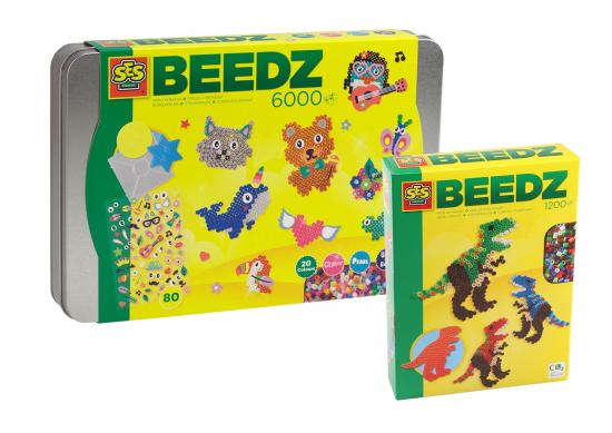 SES Bgelperlen Stiftplatten Premium Sortiment mit T-Rex Dino Set
