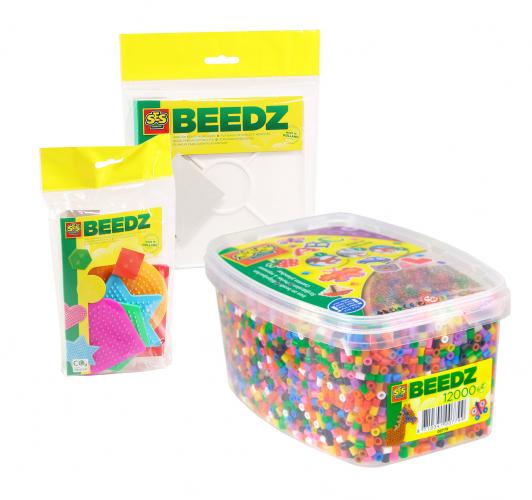 SES Creative XXL Set 12000 Bgelperlen Farbmix mit 7 Stiftplatten