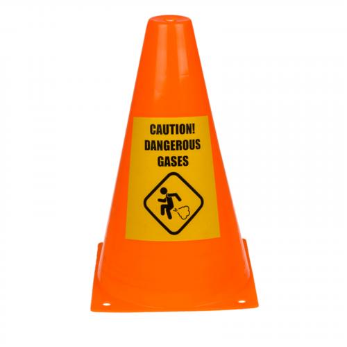 Leitkegel Pylone Caution Dangerous Gases mit Furz Piktrogramm