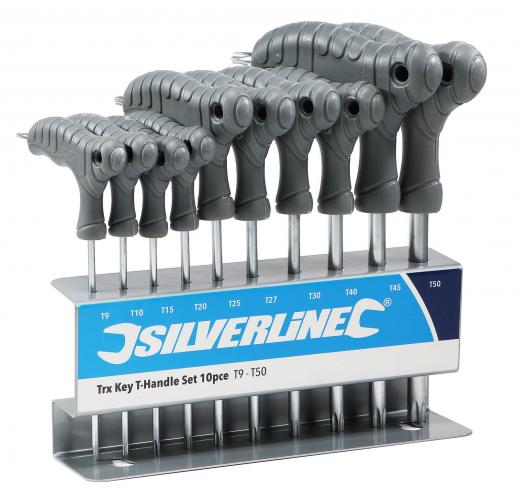 TRX Torx Stiftschlssel Set mit Quergriffen 10 teilig T9 - T50