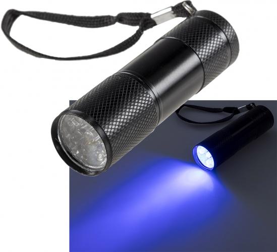 UV LED Taschenlampe mit 9 Schwarzlicht LEDs 25x88mm