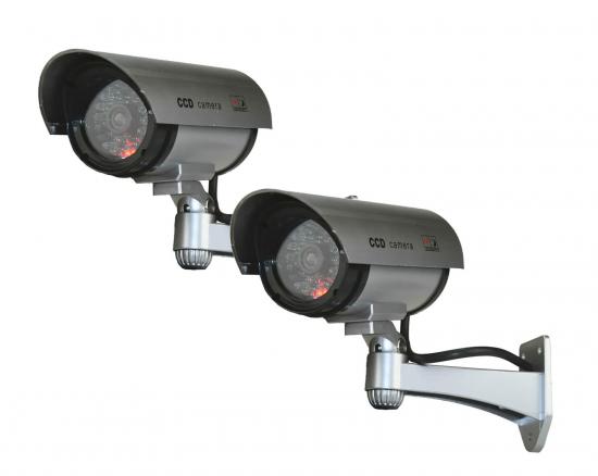 2er Set Dummy Überwachungskamera CCD Kamera Attrappe