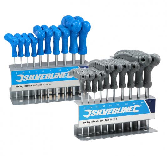 Innensechskant und Torx Stiftschlssel mit Quergriffen Set 20 teilig 2-10mm T9 - T50