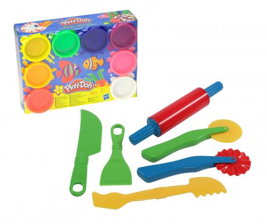 8er Pack Regenbogen Farben Knete mit 6 teiligem Knetwerkzeug im Set